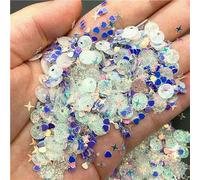 Lentejuelas de cristal para uñas, mezcla de estrellas, corazones y flores, copos de lentejuelas brillantes para manicura, decoración de bodas, confeti morado, 50 g