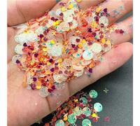 Lentejuelas de cristal para uñas, mezcla de estrellas, corazones y flores, copos de lentejuelas brillantes para manicura, decoración de bodas, confeti rojo mixto, 50 g