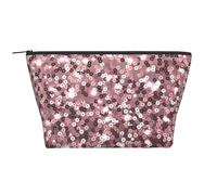 Lentejuelas De Oro Rosa sobre Resumen Rosa, Bolsa de artículos de tocador Bolsa de Maquillaje Bolsa de cosméticos Bolsa de artículos de tocador de Viaje portátil
