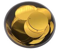 Lentejuelas de plástico Lentejuelas redondas planas sueltas de PVC 10 mm, 15, 20, 25 y 30 for costura, bodas manualidades. Con un orificio lateral para manualidades(Dark Golden,15mm 180pcs10g)