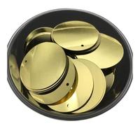 Lentejuelas de plástico Lentejuelas redondas planas sueltas de PVC 10 mm, 15, 20, 25 y 30 for costura, bodas manualidades. Con un orificio lateral para manualidades(Light Golden,15mm 180pcs10g)