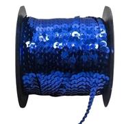 Lentejuelas elásticas circulares de 90 m, 6 mm, resistentes a la abrasión, for bodas, fiestas, accesorios hechos a mano.(Blue)