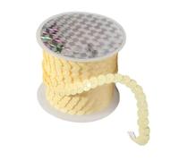 Lentejuelas elásticas de 5 metros x 6 mm for coser, de PVC, redondas, planas y resistentes a altas temperaturas, 1 unidad.(Cream)