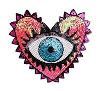 Lentejuelas Gran Corazón Males De Ojo Parche De Dibujos Animados con Motivos De Bordado Apliques Accesorio De La Ropa