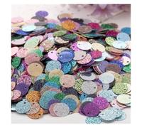 Lentejuelas Grandes 200 Uds. Lentejuelas brillantes de 10mm y 20mm, lentejuelas redondas planas de PVC con lentejuelas en polvo Flash(Color 1,10mm 10g)