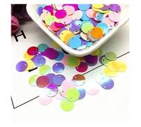 Lentejuelas Grandes 200 Uds. Lentejuelas brillantes de 10mm y 20mm, lentejuelas redondas planas de PVC con lentejuelas en polvo Flash(Color 6,20mm 10g)