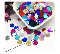 Lentejuelas Grandes 200 Uds. Lentejuelas brillantes de 10mm y 20mm, lentejuelas redondas planas de PVC con lentejuelas en polvo Flash(Color 7,20mm 10g)