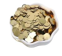 Lentejuelas grandes de 10, 15, 20, 25 y 30 mm, planas, redondas, sueltas, PVC, for costura, manualidades accesorios bricolaje for prendas vestir(Light gold,25mm20g120pcs)