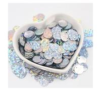 Lentejuelas Grandes Lentejuelas de 20g, 10/15/20/25/30mm, PVC, planas, redondas, sueltas, accesorios for manualidades de boda y costura(Color 19,15mm50gram600pcs)