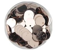 Lentejuelas holográficas sueltas para coser, Lentejuelas holográficas redondas de PVC sueltas con agujero, multicolor, 10-30 mm, for costura y manualidades(Champange,10mm 10g 240pcs)