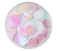 Lentejuelas holográficas sueltas para coser, Lentejuelas holográficas redondas de PVC sueltas con agujero, multicolor, 10-30 mm, for costura y manualidades(Abwhite,10mm 10g 240pcs)
