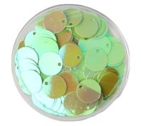 Lentejuelas holográficas sueltas para coser, Lentejuelas holográficas redondas de PVC sueltas con agujero, multicolor, 10-30 mm, for costura y manualidades(Abgreen,10mm 10g 240pcs)