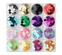 Lentejuelas holográficas sueltas para coser, Lentejuelas holográficas redondas de PVC sueltas con agujero, multicolor, 10-30 mm, for costura y manualidades(Abred,10mm 10g 240pcs)