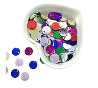 Lentejuelas holográficas sueltas para coser, Lentejuelas holográficas redondas de PVC sueltas con agujero, multicolor, 10-30 mm, for costura y manualidades(Mix,10mm 10g 240pcs)