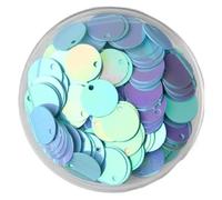 Lentejuelas holográficas sueltas para coser, Lentejuelas holográficas redondas de PVC sueltas con agujero, multicolor, 10-30 mm, for costura y manualidades(Abblue,10mm 10g 240pcs)