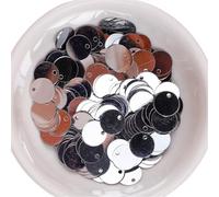 Lentejuelas Lentejuelas redondas de PVC 10 mm y 50 g con agujero for costura hecha a mano, ideal for vestidos fiesta, bolsos manualidades(Sliver)