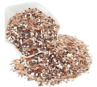 Lentejuelas para coser prendas Lentejuelas planas en forma de círculo, lentejuelas color champán, PVC redondas con purpurina 3 mm a 10 for confeti decoración bodas, 20 g(Champagne,3mm)