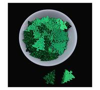 Lentejuelas para manualidades, Lentejuelas Arbol De Navidad 200uds 18x21mm PVC Multicolor(Laser Dark Green)