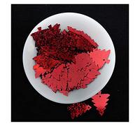 Lentejuelas para manualidades, Lentejuelas Arbol De Navidad 200uds 18x21mm PVC Multicolor(Laser Red)