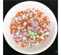 Lentejuelas para uñas de 20 g, varios tamaños, 1 mm, 2 mm, 3 mm, 4 mm, planas y redondas, para manicura de chicas, con purpurina, mezcla de B y naranja.