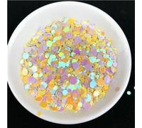 Lentejuelas para uñas de 20 g, varios tamaños, 1 mm, 2 mm, 3 mm, 4 mm, planas y redondas, para manicura de chicas, con purpurina, mezcla de B y amarillo.