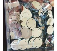 Lentejuelas Plateadas de 4 Agujeros de 50 g para Manualidades, Lentejuelas Redondas Grandes y Planas, Accesorios para Prendas de Vestir o Bolsos, Copos de Bricolaje de 15 mm/20 mm/35 mm