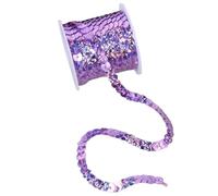 Lentejuelas redondas brillantes de 5 metros, resistentes al agua, lentejuelas sueltas de 6 mm, duraderas for telas decorativas de encaje.(Light Purple)