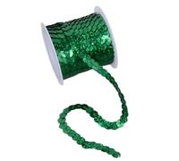 Lentejuelas redondas brillantes de 5 metros, resistentes al agua, lentejuelas sueltas de 6 mm, duraderas for telas decorativas de encaje.(Green)