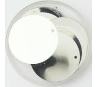 Lentejuelas redondas grandes de 30 mm para manualidades, con un agujero lateral, accesorios de costura DIY, plateadas, 30 mm, 10 g, 40 unidades