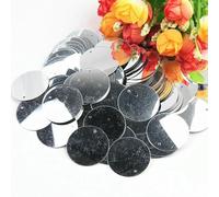 Lentejuelas redondas grandes de 4 cm, 40 mm, PVC, planas, sueltas, para coser, para bodas, 10 g, plateadas, 40 mm