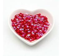 Lentejuelas sueltas cóncavas de 20 g, color 4,0 mm/5 mm, para bordado, costura a mano, manualidades, accesorios de ropa, cuentas, rojo AB, 20 g, 5 mm, 2400 unidades