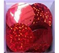 Lentejuelas sueltas, Lentejuelas redondas de PVC 280 holograma multicolor 30 mm for ropa danza del vientre(Red)