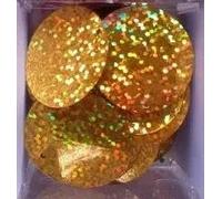 Lentejuelas sueltas, Lentejuelas redondas de PVC 280 holograma multicolor 30 mm for ropa danza del vientre(Gold)