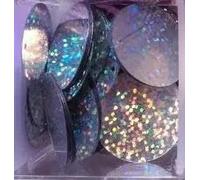 Lentejuelas sueltas, Lentejuelas redondas de PVC 280 holograma multicolor 30 mm for ropa danza del vientre(Silver)