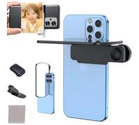 Lentes con efecto espejo, captura instantánea, kit de clip de espejo para cámara de smartphone, ajustable HD Glass Photo Flip Mirror para teléfonos (negro)