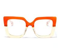 Lentes de bloqueo de luz azul de gran tamaño para mujer, antifatiga, para evitar dolores de cabeza, elegantes, Naranja y champán