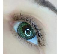 Lentes de contacto sin graduación, de color verde jade (3 tonos) y 12 meses de uso, incluye solución multifunción para lentillas de Avizor (10 ml) y kit de almacenaje (color aleatorio) con estuche, pinza y aplicador