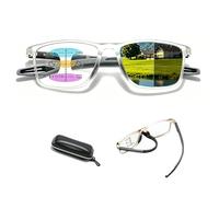 Lentes de Lectura Inteligentes Progresivas Multifocales para Hombre y Mujer, Lentes para Sol Fotocromáticas para Filtro Luz Azul y UV, TR90 Ligera con Bisagras de Muelle(Transparent/grey,+3.00)