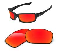 Lentes de repuesto de 1,6 mm compatibles con gafas de sol Oakley Fives Squared(4+1)² OO9238, antiarañazos y resistentes a los impactos, Espejo naranja y rojo, Talla única