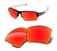 Lentes de repuesto de 1,6 mm compatibles con gafas de sol Oakley Flak 2.0 XXL OO9488 de 63 mm, antiarañazos y resistentes a los impactos, Espejo naranja y rojo, Talla única
