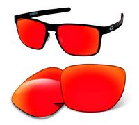 Lentes de repuesto de 1,6 mm compatibles con gafas de sol Oakley Holbrook Metal OO4123, antiarañazos y resistentes a los impactos, Espejo naranja y rojo, Talla única