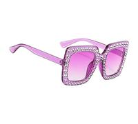 Lentes de sol con diamantes de imitación, elegantes para mujer, lentes de gran tamaño, lentes de sol de para mujer, lentes de sol de , Purple, Refer to description