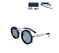 Lentes de sol de tinte ajustable, lentes de sol polarizados ajustables de 1 a 9 engranajes con lentes de filtro ND, lente negra redonda para hombres y mujeres, protección UV para conducir, pescar y