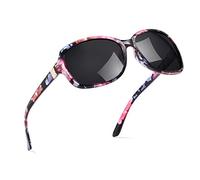 Lentes de sol polarizados para mujer, lentes de sol cuadrados vintage con protección UV400, sombra envolvente para mujer