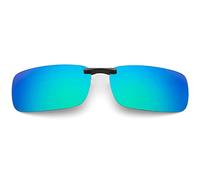 Lentes de sol polarizados unisex con clip, anti-UVB, lentes de sol abatibles para conducir, pescar, ciclismo, vacaciones, sol, hombres y mujeres, Azul Verde
