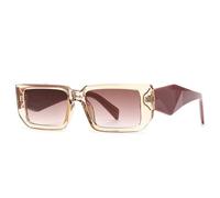 Lentes de sol rectangulares de moda para mujer, con tonos retro UV400, leopardo colorido, para hombre, morado, rosa, té champán, uno