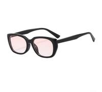 Lentes de sol retro de ojo de gato para mujer, marco rosa pequeño, bloqueo de luz azul, lentes de moda ligeros de policarbonato para lentes TAC, accesorios diarios de oficina, juegos, 16 cm (negro)