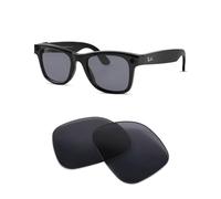Lentes polarizadas de repuesto para Ray-Ban Meta Wayfarer RW4006 y Gen 2 RW4012 Regular (50-22), Rw4012 (50 mm), gris polarizado, 50mm