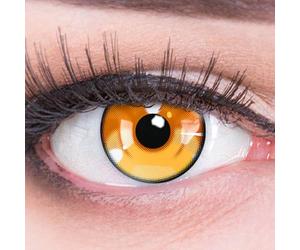 Lentillas de color amarillo 'Anime Arc 3 Yellow' 1 par. Cómodas y perfectas para carnaval de Halloween, cosplay de anime, blandas, sin dioptrías + recipiente de lentillas, sin graduación