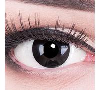 Lentillas de color negro Black Out 1 par. Halloween Carnaval, carnaval de Halloween,cosplay de anime gratis estuche de lentillas sin graduación